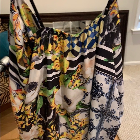 CS clover canyon multi color front tie blouse - Picture 5 of 5